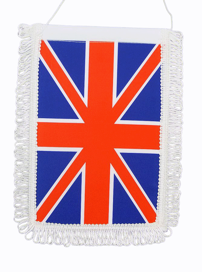 flagche Velikobritania A4 твърдо с ресни и връзка в горната част. Печатът е трансферен сублимационен.
