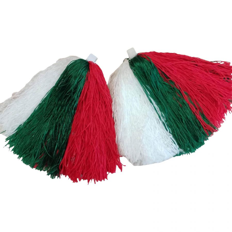 Мажоретни Помпони Трикольор - 30 см